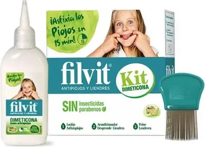Immagine prodotto di Filvit Dimeticona lozione antipidocchi, 125 ml, set da 3 pezzi