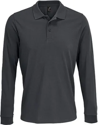 Produktbild von SOLs 03983 | Uni Long Sleeve PolyBaumwolle Polo Shirt XS bis 5XL - Farbe: Dark Grey (Solid) - Größe: XS