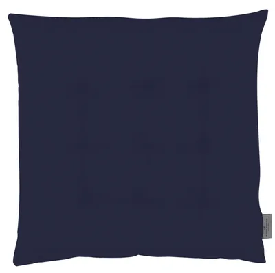 A dark blue cushion is shown on a white background.