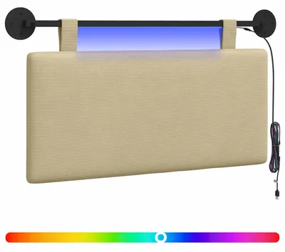 Produktbild von Hängendes Kopfteil Mit LED Licht Hellgrün-Grau Cordstoff