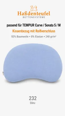 Produktbild von Kissenbezug passend für TEMPUR Curve & Sonata S/M – 61 × 40 cm, KI-generiertes Bild