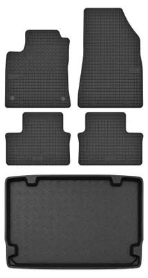 Produktbild von Gummimatten + Kofferraumwanne für Renault Clio V 2019- (Schrägheck, oberer Ladeboden) – Schwarz, passgenau – Wielganizator