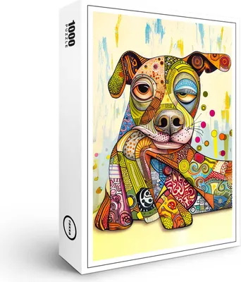 Produktbild von raxxa Premium-Puzzle "Colorful Pop-Art Dog Face", 1000 Teile