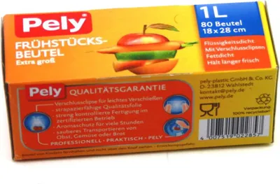 Produktbild von Pely Frühstücksbeutel 1L 160 Beutel Frischhaltebeutel Butterbrot extra groß