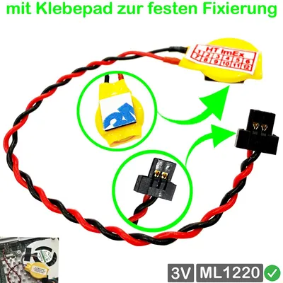 Produktbild von ML1220 RTC Bios CMOS Batterie Anschluss 6mm x 3mm für Schenker Notebook PC