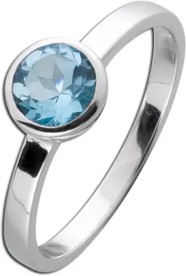 Produktbild von Solitärring Silber 925 hellblauer Blautopas Edelstein 16