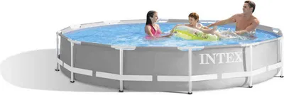 Produktbild von Intex Prism Rondo Ø 305 x 76 cm Frame Pool Set, Hellgrau
