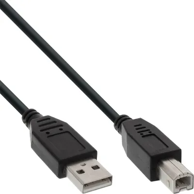 Image de InLine® 34550X Câble USB 2.0, A à B, noir, 0,5m