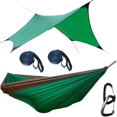 Obrázek produktu pro Hideaway Outfitters OffRoad XXL lehká houpací síť s plachtou a popruhy na stromy Green Khaki Travel