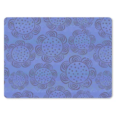 Produktbild von MuchoWow® Mauspad Mousepad Blumen - Muster - Blau 40x30 cm - Mousepads - Maus Mat - Pad - Mausunterlage - Anti Rutsch