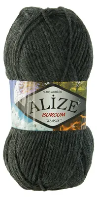 100g Strickgarn ALIZE BURCUM, 100% Polyacry, grau