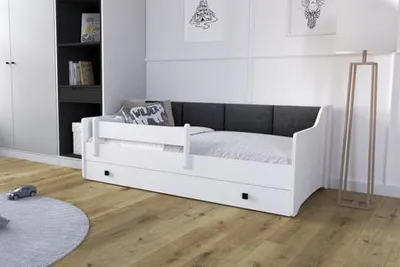Obrázek produktu pro Jednolůžko Erik 160x80 bílá - černý panel