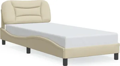 Produktbild von vidaXL Bettgestell mit LED ohne Matratze "Hvar" Creme 80x200 cm Stoff