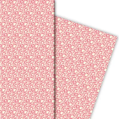 Produktbild von Gemustertes Vintage Geschenkpapier für tolle Geschenke auf rosa - G5169, 32 x 48cm