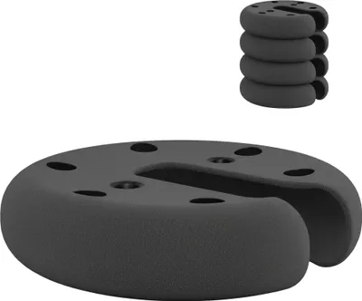 Produktbild von 4 x 2,2 kg Gewichte für Pavillon, Bierzelt, stapelbar, Zementkern, Ø 20 x 4,5 cm, Schwarz
