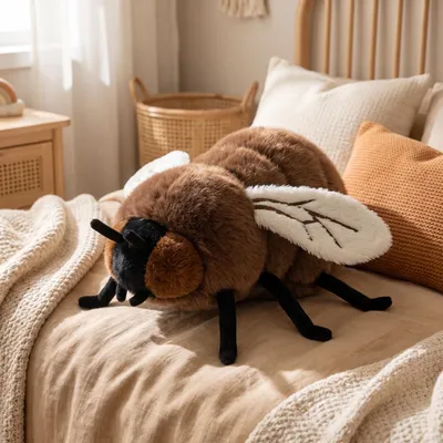 Produktbild von Kawaii Fliege Plüschtier 23cm Cartoon Lustige Fliegen Plüschfigur Kuscheltier Sofa Deko Geschenk - Farbe: Braun