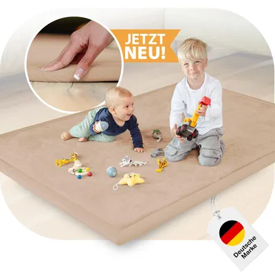 Produktbild von BabybeFun Krabbelmatte Baby - kuschelig weich - 3cm Dicker Teppich Kinderzimmer 150x200x3cm - rutschfest - Spielmatte Baby - Spielteppich Kinder
