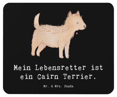 Produktbild von Mr. & Mrs. Panda Mauspad Cairn Terrier Lebensretter - Schwarz - Geschenk, Mouse Pad, computer, pc mousepad, mousematte