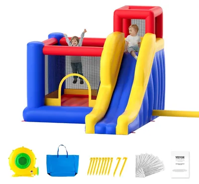 Image de Château gonflable d'extérieur avec toboggan et souffleur
