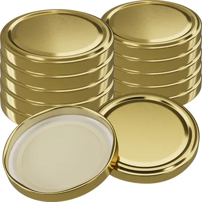 Produktbild von WELLGRO 100x Einmachdeckel TO82 - gold - Twist-Off-Deckel
