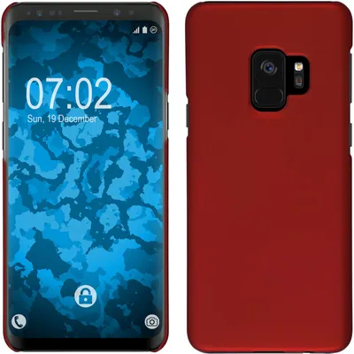Produktbild von PhoneNatic Case kompatibel mit Samsung Galaxy S9 - Hülle rot gummiert Hard-case Cover