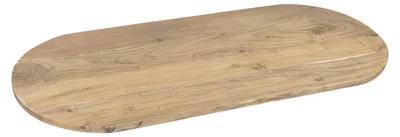 Produktbild von Ovale Holzplatte Emilian | 140 x 60 cm | Akazienholz massiv | Farbe: Natur | Pflegeleichte DIY-Tischplatte | geeignet für kleine Esstische, Bistrotische & Couchtische