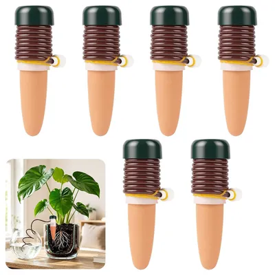 Imagen del producto de Estacas de riego de 6 piezas, sistema automático de riego por goteo, para plantas de interior