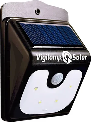 A solar-powered outdoor light with a motion sensor.