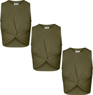 Produktbild von 3er Set Crop Top mit Knoten-Detail NMTWIGGI | L