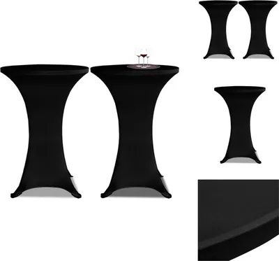 Produktbild von 2 x Tischhusse für Stehtisch Stretchhusse Ø60 cm schwarz -  Hussen