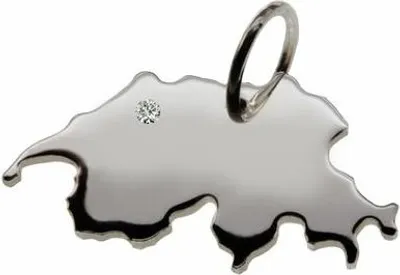 Produktbild von Schweiz Anhänger mit Brillant 0,015ct am Wunschort  925 Silber