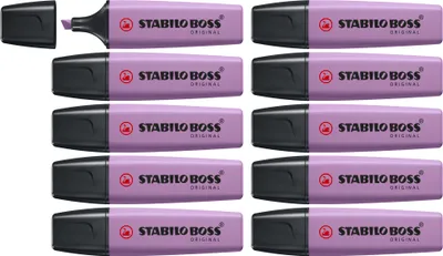 Obrázek produktu pro Zvýrazňovač STABILO – BOSS ORIGINAL NatureCOLORS Wildflower – balení po 10 kusech – šedofialová
