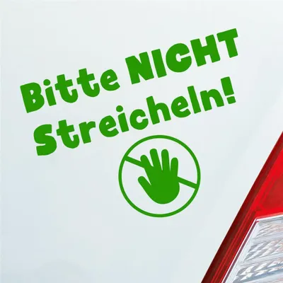 Produktbild von Auto Aufkleber Bitte Nicht streicheln! Do not Touch 13x10 cm Hellgrün Sticker Heckscheibenaufkleber