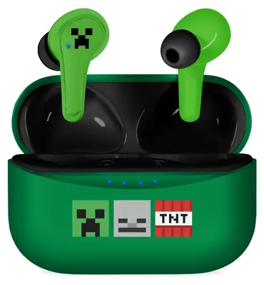 Produktbild von OTL Technologies MC1227 Minecraft TWS Kopfhörer, kabellose Ladehülle, Grün