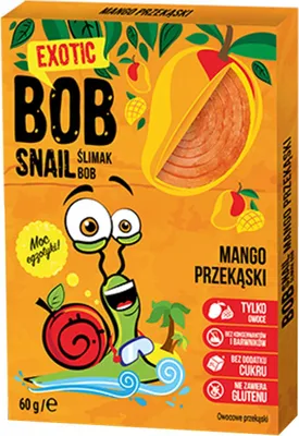 Image de MANGO ROLL SNACK SANS ADDITION DE SUCRE, SANS GLUTENE 60 g - BOB SNAIL