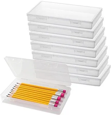 Produktbild von Plastik-Kugelschreiberbox 8er Pack, 19,5x11,5x3cm, Büroorganizer