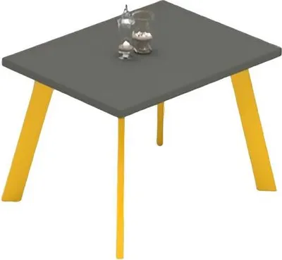 Produktbild von Couchtisch Bürotisch Arbeitszimmer Wohnzimmer Gelb Grau Holz Beistelltisch