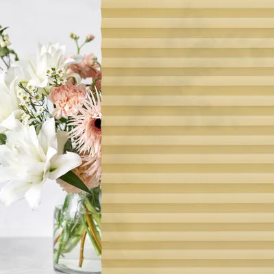 Produktbild von Pure Plissee, Premium, Polyester-Stoff, 80 x 180 cm, beige ohne Bohren, blickdicht,Lichtdurchlässig, Diagonale Verspannung JALOUSIESCOUT