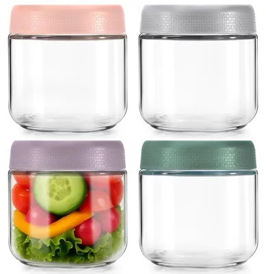 Einmachgläser 4er-Set 300 ml mit Schraubdeckel, stapelbar