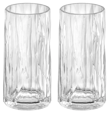 Longdrinkglas-Set 2er, 300 ml, kristallklar, unzerbrechlich, Kunststoff