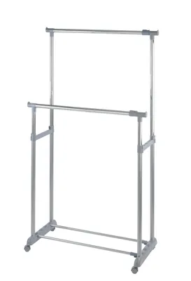 Zdjęcie produktu dla Wieszak na ubrania WENKO TWIN BARS Stojak Drążek do szafy Kółka Regulowana wysokość