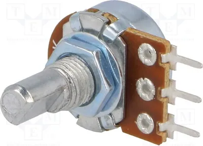 Immagine prodotto di 2 potenziometri: 20%, 6mm, 125mW, 10kΩ, 1 giro, montaggio a foro passante (THT), metallo, modello R16148D-1A-2-B10K, marca Kohl