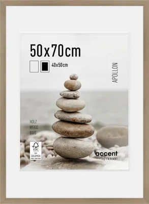 Image de accent by nielsen Cadre photo en bois Apollon, 50x70 cm, argenté