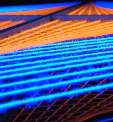 Produktbild von PSYWORK Schwarzlicht 2D StringArt Fadendeko "Orange Spider", 90cm