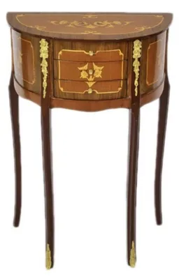 Produktbild von Casa Padrino Barock Kommode Mahagoni Intarsien / Gold mit 3 Schubladen - Nachtschrank Antik Stil 70 x 45 x 25 cm