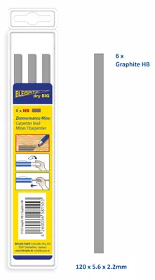 Obrázok produktu pre Bleispitz Ersatzminen dry BIG MAGNET (HB Graphit , Zimmermannsbleistift, 6 Stk)