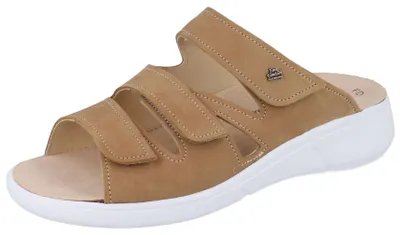 Immagine prodotto di Finn Comfort Kiribati Tan Classico mulo da donna con plantare estraibile in pelle NUOVO - Muli da donna / separatori di punta, beige, pelle (nubuck)