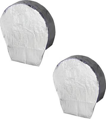 Produktbild von 2x Radabdeckung Aluminium reflektierend 16" Reifenabdeckung Wohnwagen, Wohnmobil