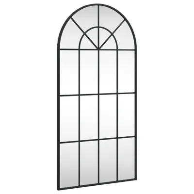 Produktbild von vidaXL Wandspiegel Schwarz 50x100 cm Gewölbt Eisen