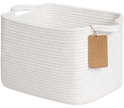 Productafbeelding van Opbergmand van katoen, organizer voor planken, 33x25x22,5 cm, wit